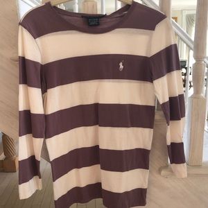 Ralph Lauren sport purple and white long sleeve